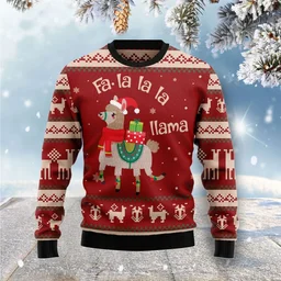 Fa La La Llama Ugly Christmas Sweater Cute Christmas Outfits Gifts For Llama Lovers