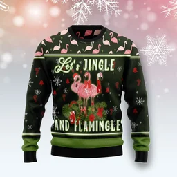 Flamingo Let_s Jingle And Flamingle Ugly Christmas Sweater Funny Christmas Sweater Xmas Gifts