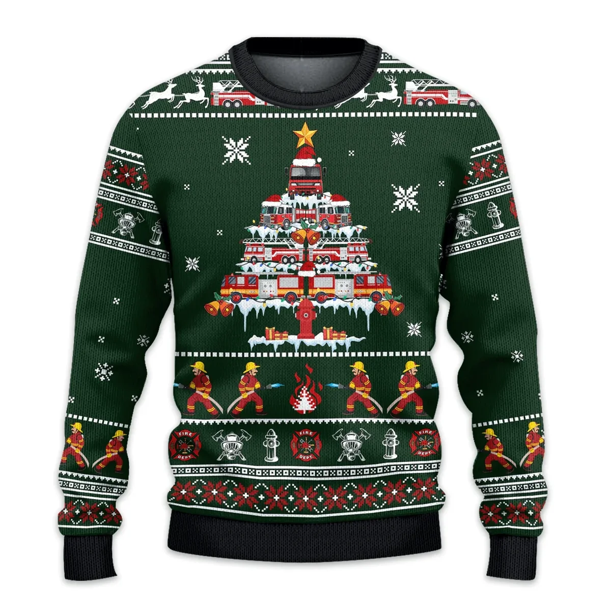 Firefighter Christmas Ugly Sweater Christmas Apparel Xmas Gifts For Firefighter Lovers