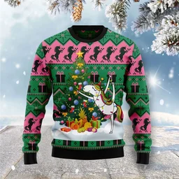 Christmas Tree Unicorn Ugly Xmas Sweater Cold Weather Clothes Gifts For Unicorn Lovers
