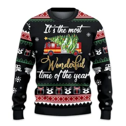 Firefighter Christmas Ugly Sweater Xmas Clothing Xmas Gifts For Firefighter Lovers