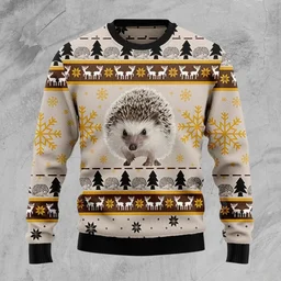 Cute Hedgehog Ugly Xmas Sweater Cold Weather Clothes Gifts For Hedgehog Lovers