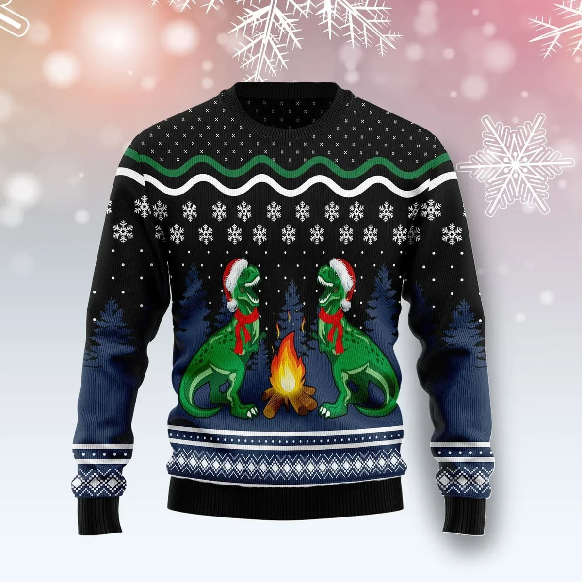 Camping T Rex Ugly Christmas Sweater Funny Xmas Apparel Xmas Gifts For Camping Lovers