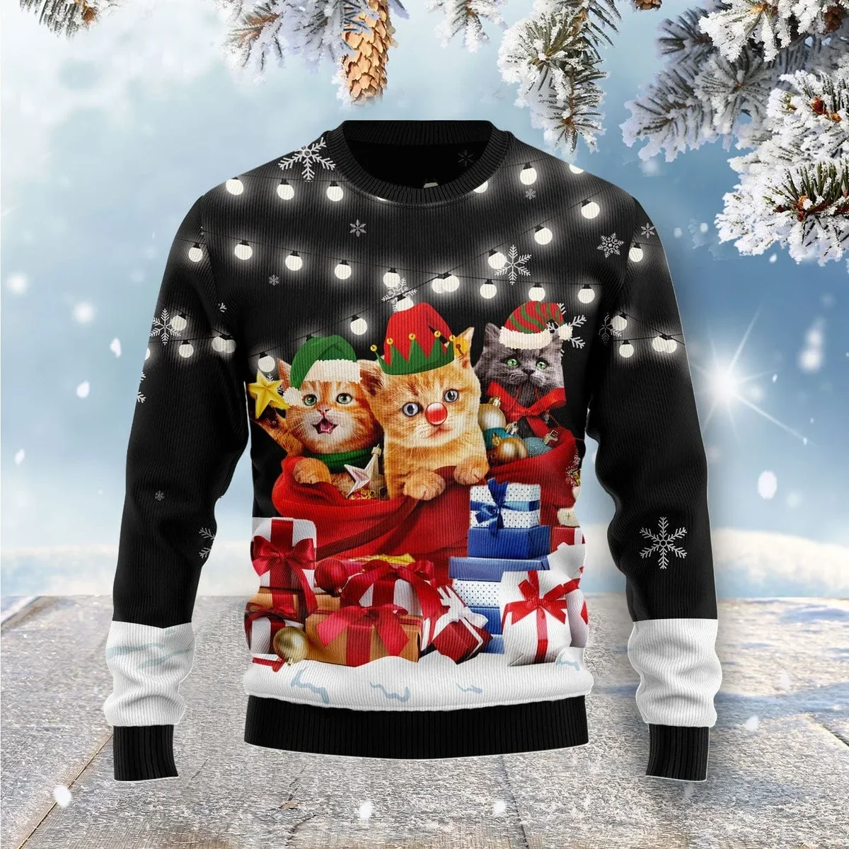 Cat Gifts Noel Ugly Christmas Sweater Festive Clothing Xmas Gifts For Cat Lovers
