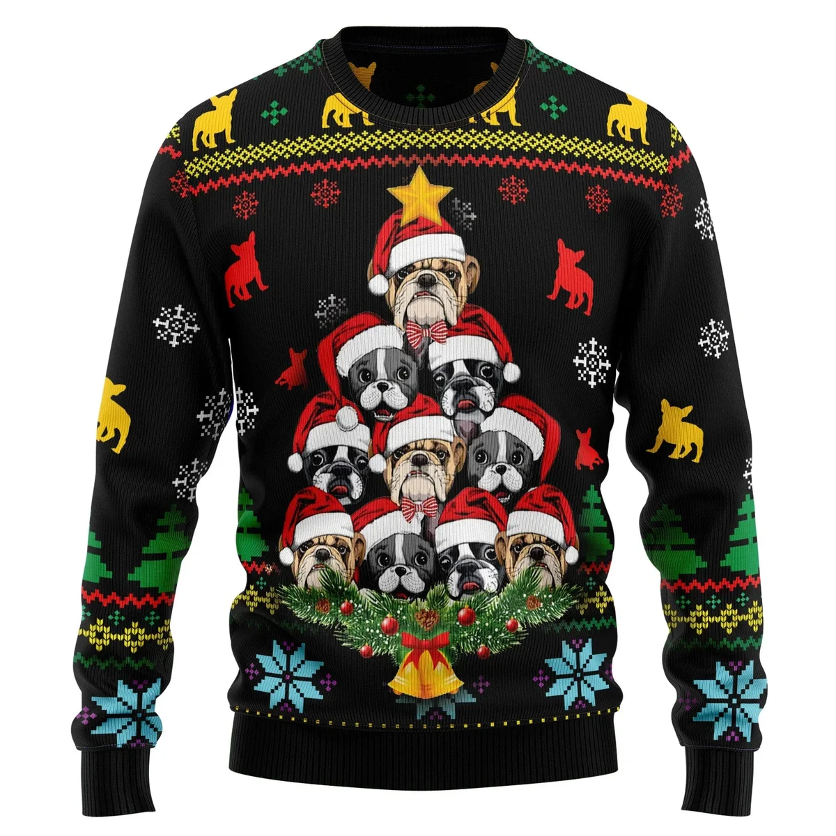 French Bulldog Christmas Tree Ugly Christmas Sweater Xmas Sweater Gifts For Frenchie Mom