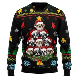 French Bulldog Christmas Tree Ugly Christmas Sweater Xmas Sweater Gifts For Frenchie Mom