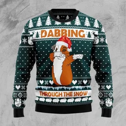 Dabbing Through The Snow Guinea Pig Ugly Xmas Sweater Cold Weather Clothes Gifts For Pig Lovers