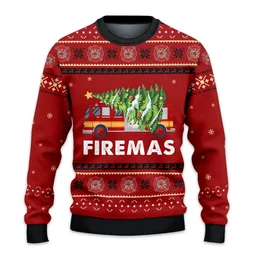 Firefighter Christmas Ugly Sweater Christmas Day Outfit Xmas Gifts For Firefighter Lovers