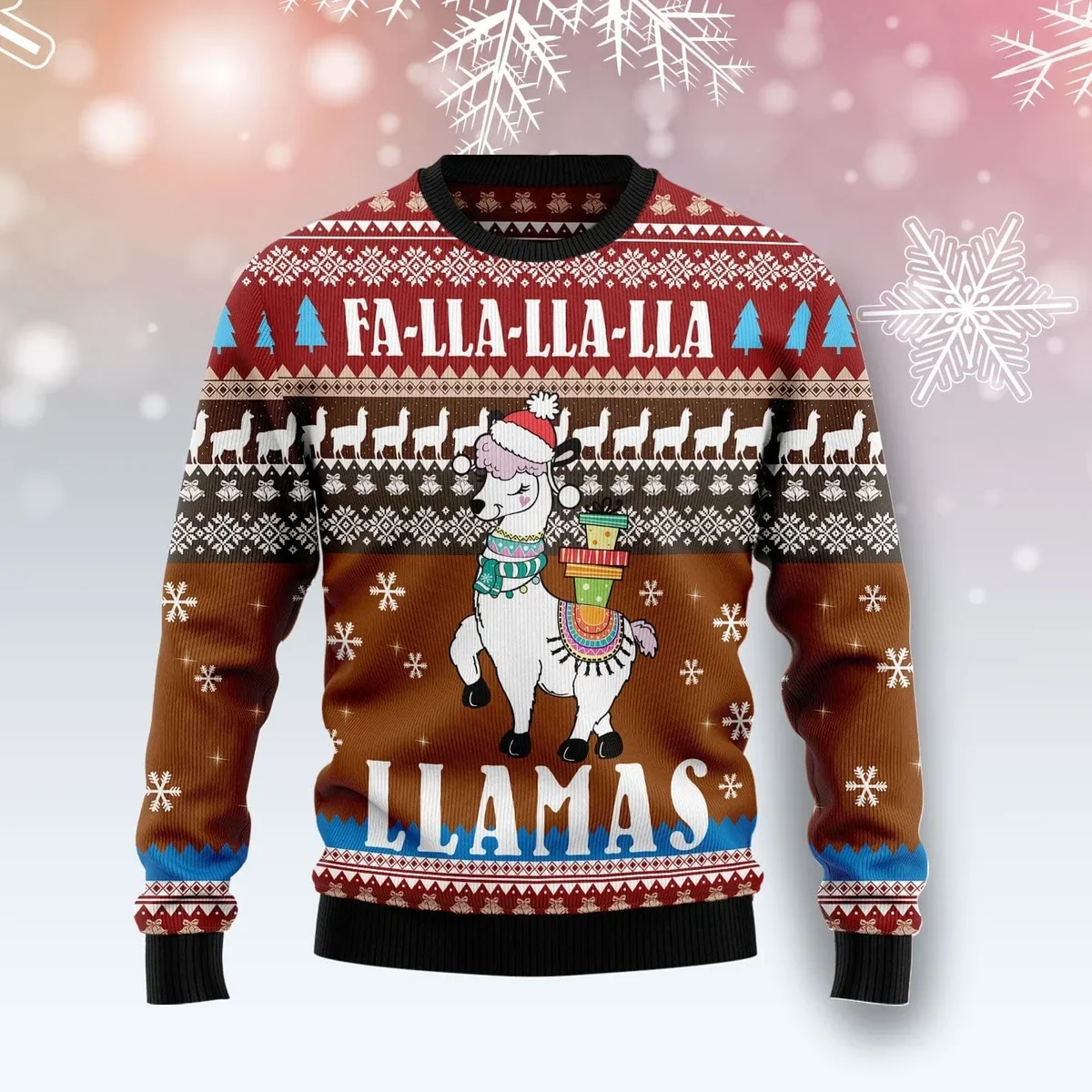 Fa Lla Lla Llamas Ugly Christmas Sweater Xmas Party Outfits Gifts For Llama Lovers