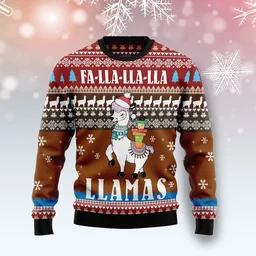 Fa Lla Lla Llamas Ugly Christmas Sweater Xmas Party Outfits Gifts For Llama Lovers