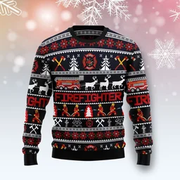 Firefighter Christmas Ugly Christmas Sweater Clothes For Christmas Gifts For Him