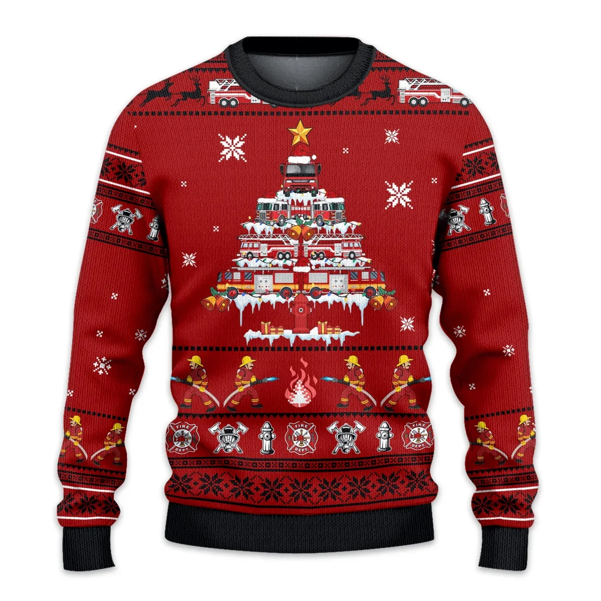 Firefighter Christmas Ugly Sweater Christmas Outfit Xmas Gifts For Firefighter Lovers