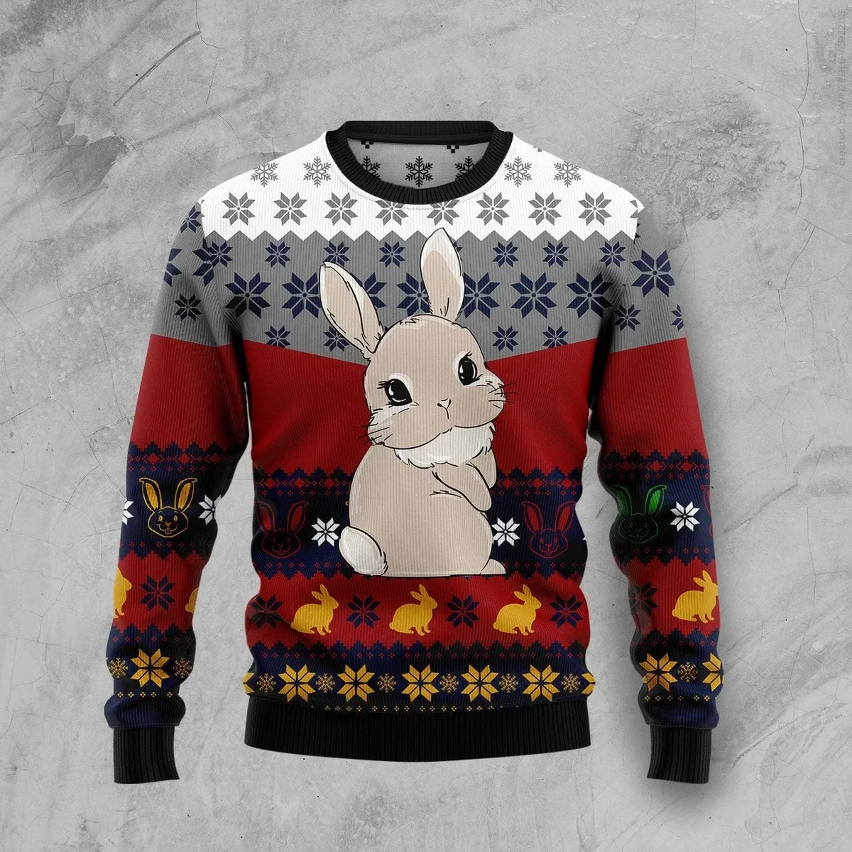 Cute Rabbit Ugly Christmas Sweater Xmas Party Outfit Gifts For Rabbit Lovers