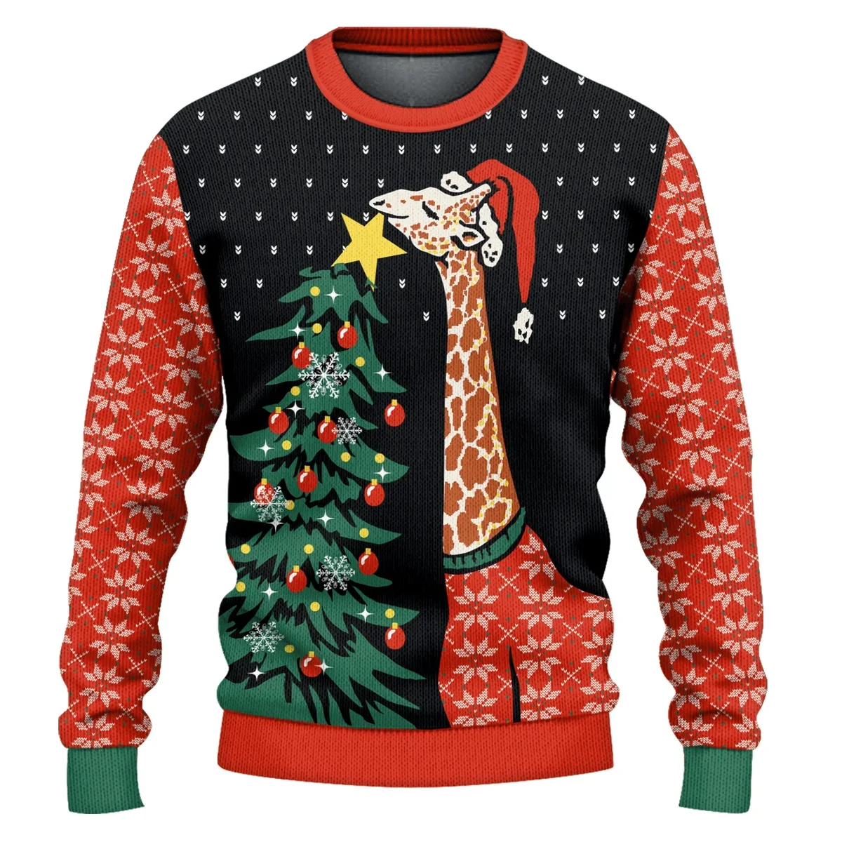Giraffe Hanging Star Ugly Christmas Sweater Christmas Vacation Outfit Gifts For Giraffe Lovers