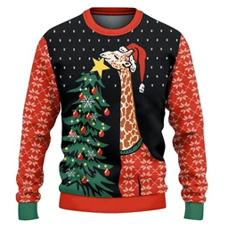Giraffe Hanging Star Ugly Christmas Sweater Christmas Vacation Outfit Gifts For Giraffe Lovers