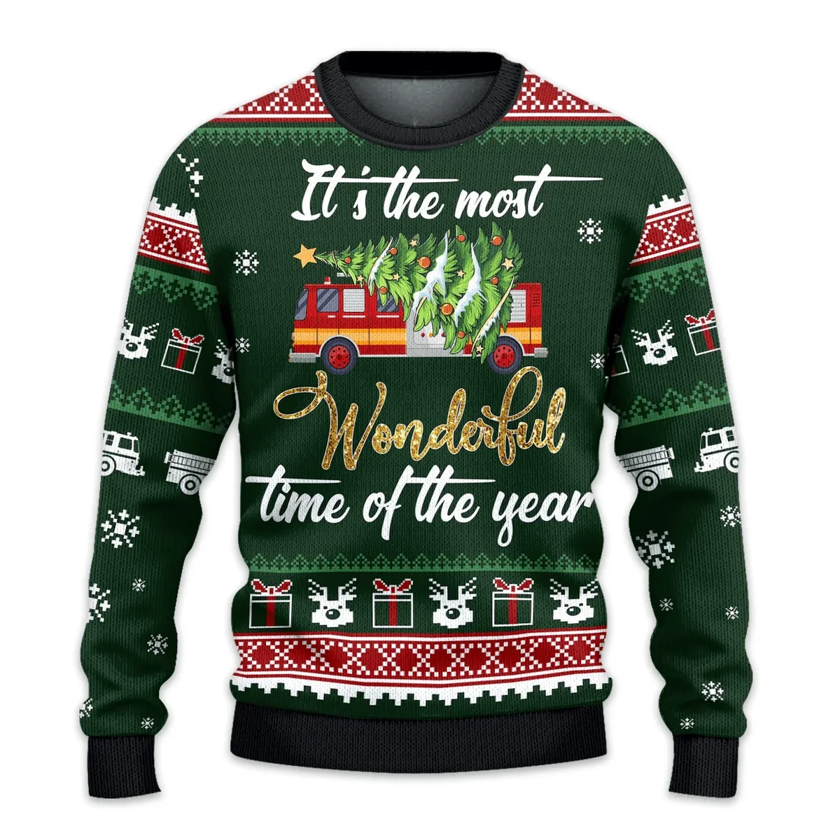 Firefighter Christmas Ugly Sweater Warm Clothes For Winter Xmas Gifts For Firefighter Lovers