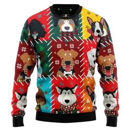 Dog Face Christmas Ugly Christmas Sweater Christmas Vacation Clothing Gifts For Dog Lovers