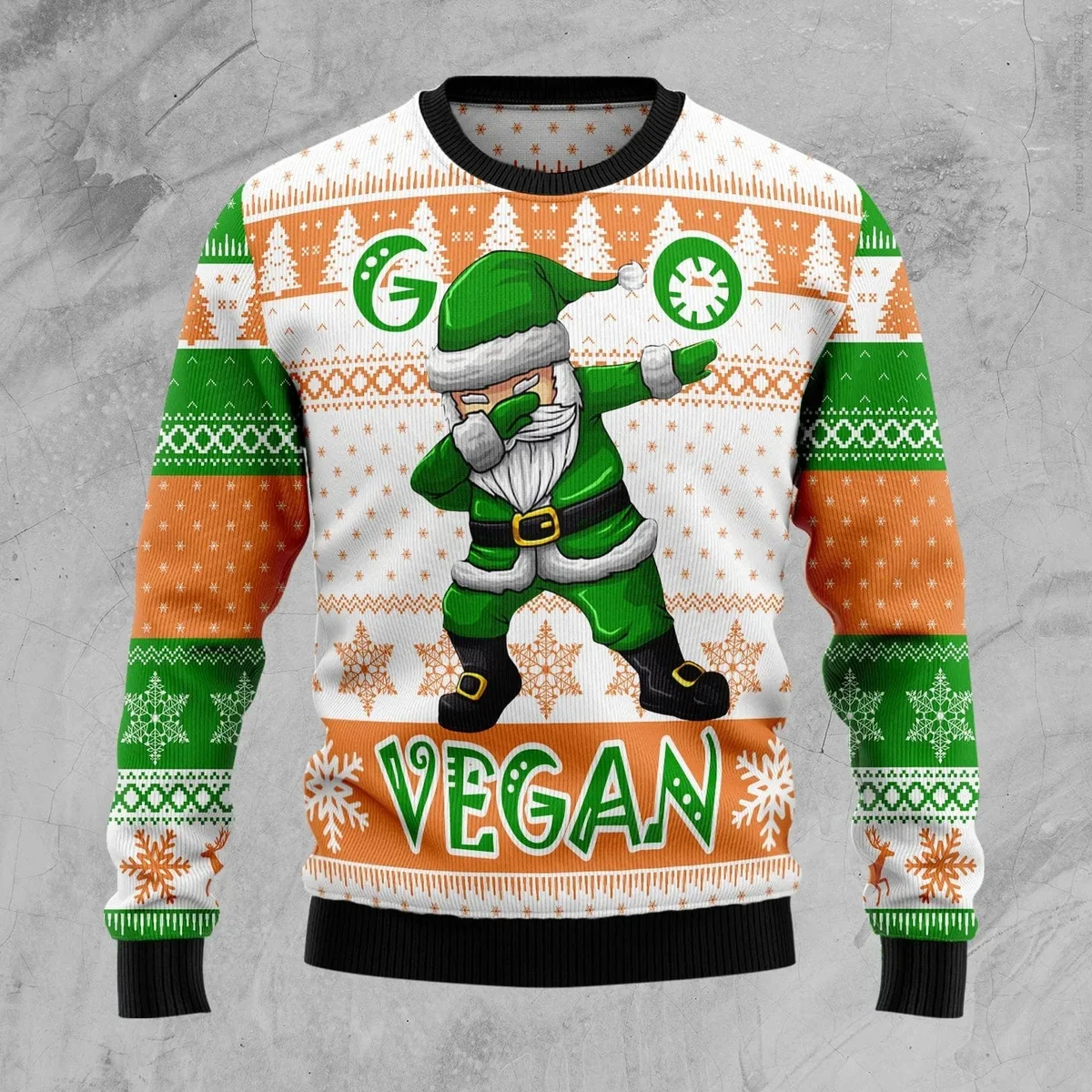 Go Vegan Ugly Xmas Sweater Cold Weather Clothes Gifts For Santa Lovers
