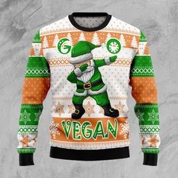 Go Vegan Ugly Xmas Sweater Cold Weather Clothes Gifts For Santa Lovers
