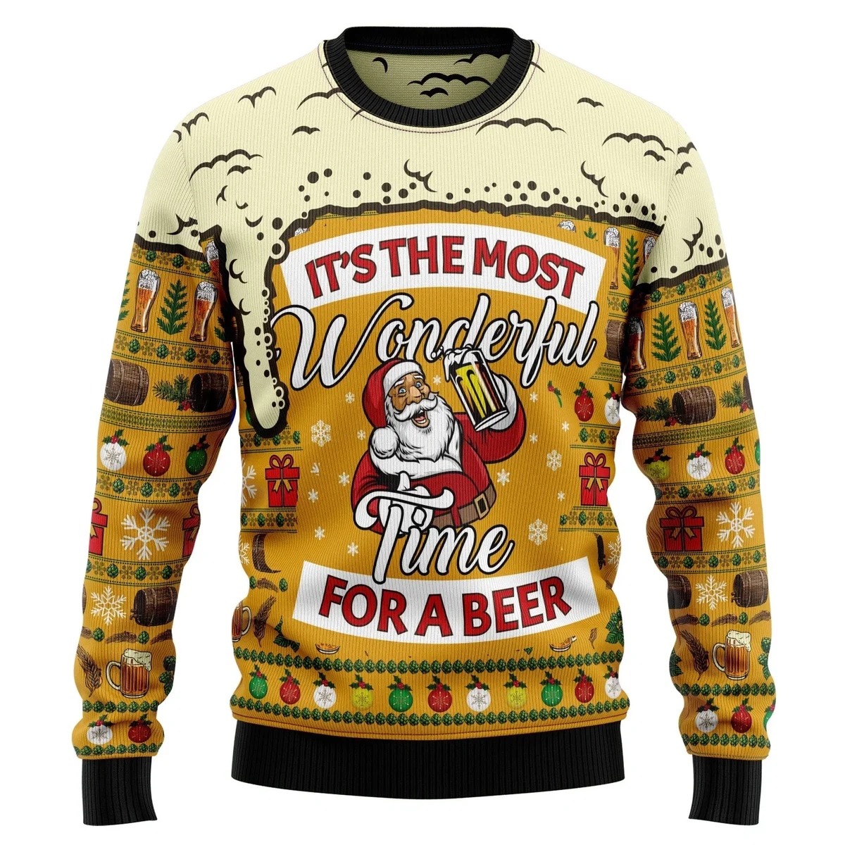 Christmas Most Wonderful Time For Beer Ugly Christmas Sweater Clothes To Get For Xmas Gifts Idea