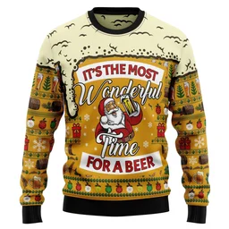 Christmas Most Wonderful Time For Beer Ugly Christmas Sweater Clothes To Get For Xmas Gifts Idea