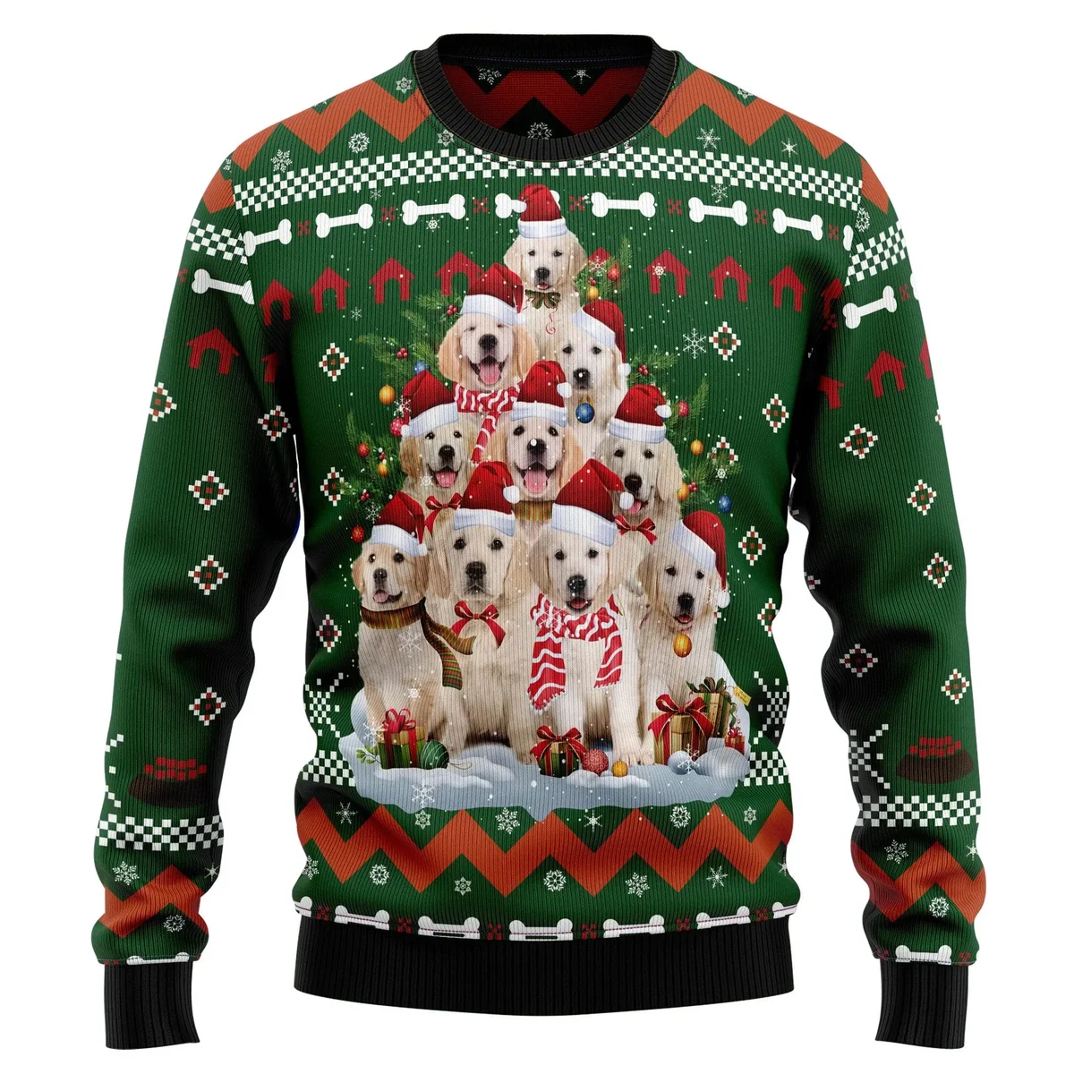 Golden Retriever Pine Tree Ugly Christmas Sweater Christmas Outfit Gifts For Dog Lovers