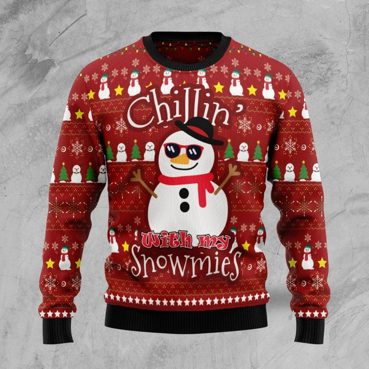 Chillin With My Snowmies Ugly Christmas Sweater Xmas Outfit Gifts Idea For Snowman Lovers