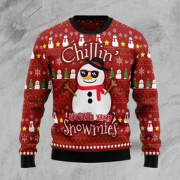 Chillin With My Snowmies Ugly Christmas Sweater Xmas Outfit Gifts Idea For Snowman Lovers