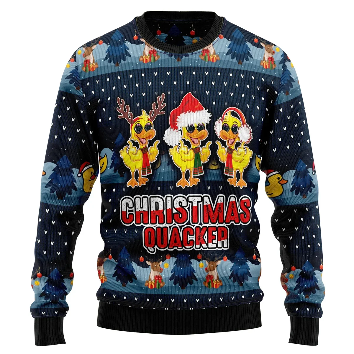 Duck Christmas Quacker Ugly Christmas Sweater Funny Xmas Sweaters Gifts For Duck Lovers