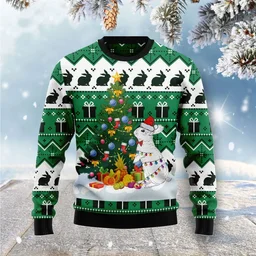Christmas Tree Rabbit Ugly Christmas Sweater Christmas Vacation Clothing Gifts For Rabbit Lovers