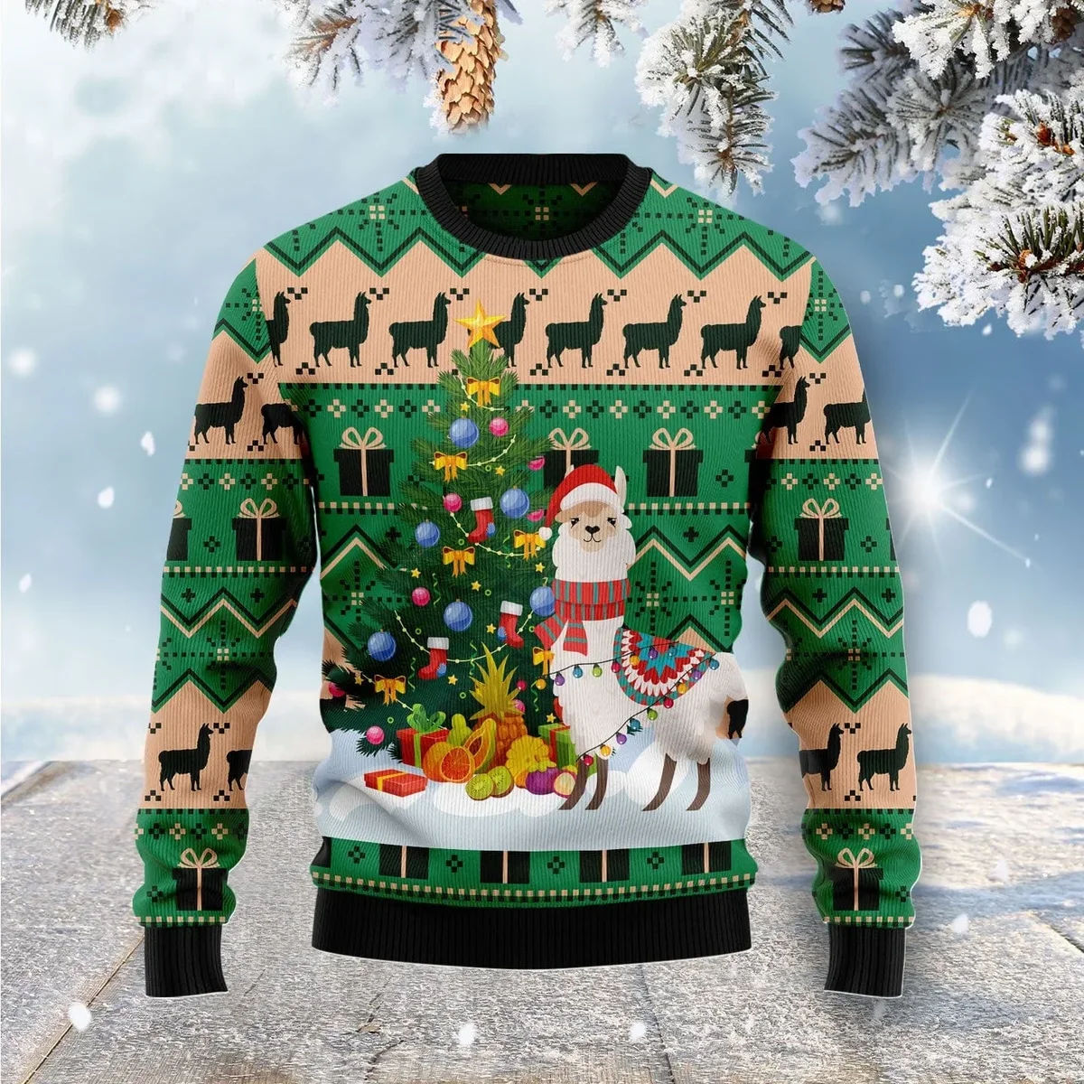 Christmas Tree Llama Ugly Christmas Sweater Christmas Vacation Clothing Gifts For Llama Lovers