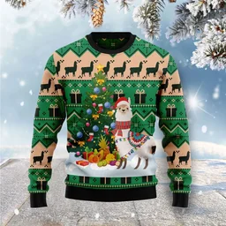 Christmas Tree Llama Ugly Christmas Sweater Christmas Vacation Clothing Gifts For Llama Lovers