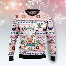 Cat I Do It For Donuts Ugly Christmas Sweater Festive Clothing Gifts For Cat Lovers