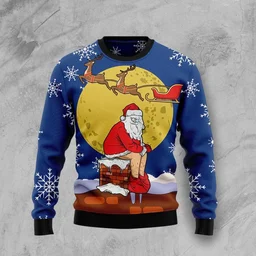 Funny Santa Chimney Xmas Ugly Christmas Sweater Funny Ugly Xmas Sweaters Gift Ideas