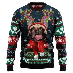 French Bulldog Xmas Holiday Ugly Christmas Sweater Festive Clothing Gifts For Frenchie Dad