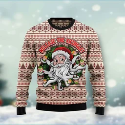 Funny Santa Claus Release The Kringle Ugly Christmas Sweater Xmas Outfit Gift Ideas