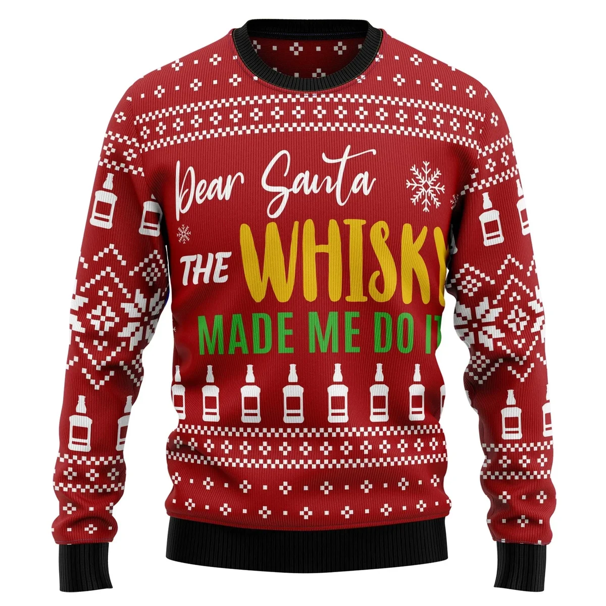 Dear Santa The Whisky Made Me Do It Ugly Christmas Sweater Funny Xmas Sweaters Gifts For Dad