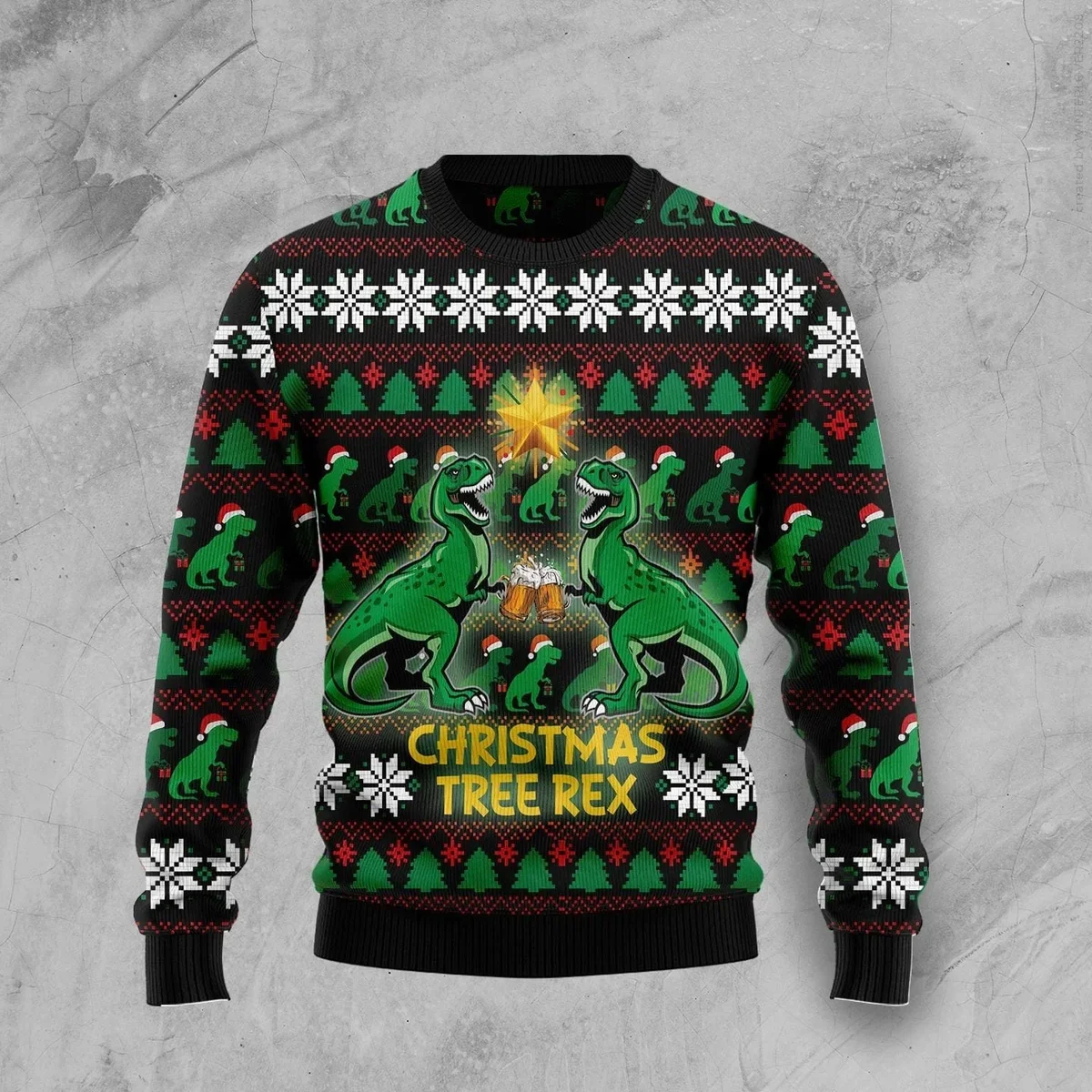 Christmas Tree Rex Ugly Xmas Sweater Cold Weather Clothes Gifts For Him