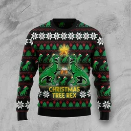 Christmas Tree Rex Ugly Xmas Sweater Cold Weather Clothes Gifts For Him