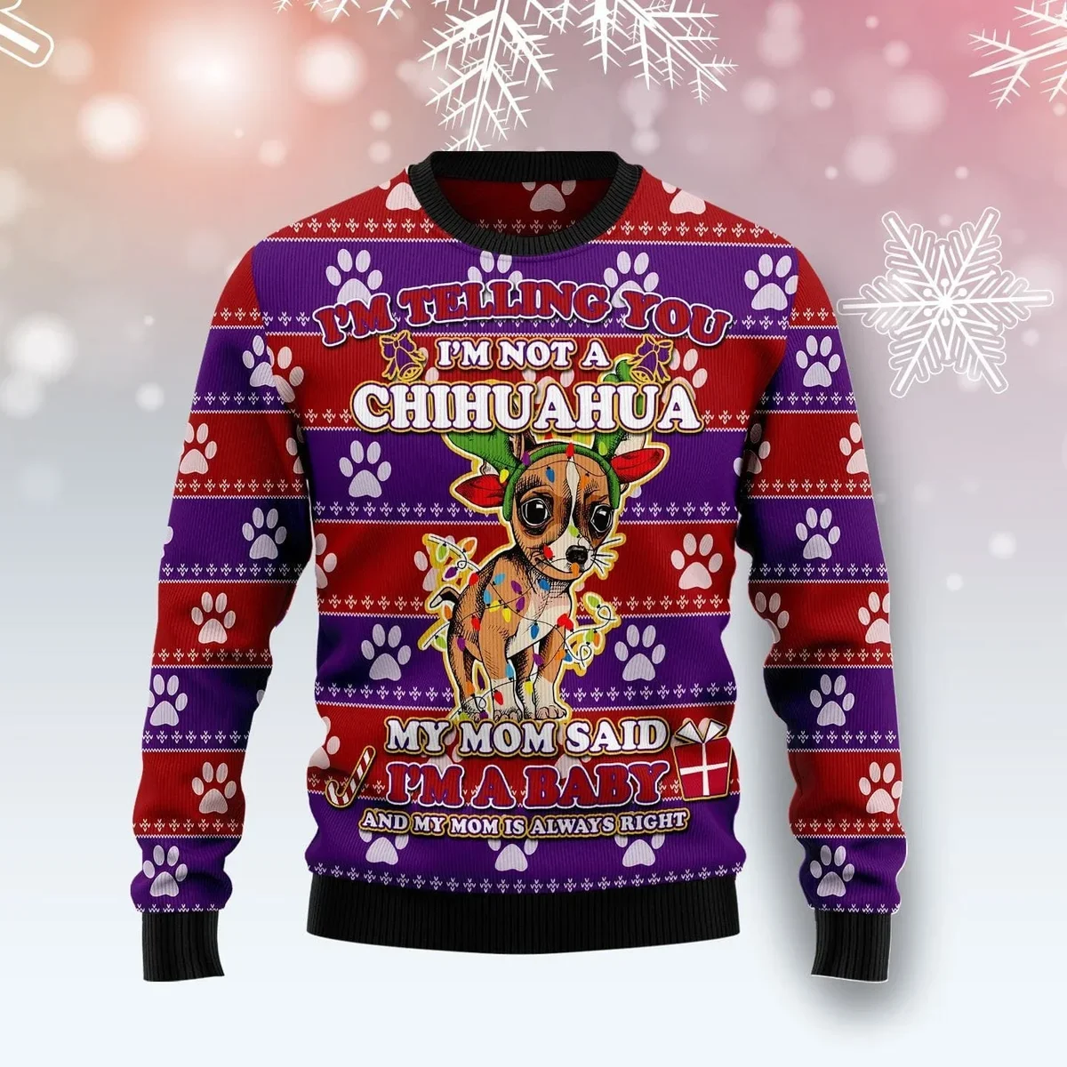 Chihuahua Baby Christmas Ugly Christmas Sweater Clothes For Christmas Gifts For Dog Lovers