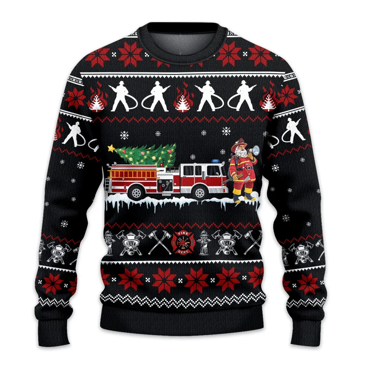 Firefighter Ugly Sweater Christmas Vacation Clothing Gifts For Firefighter Lovers(1)