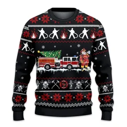 Firefighter Ugly Sweater Christmas Vacation Clothing Gifts For Firefighter Lovers(1)