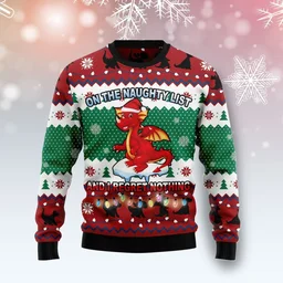 Dragon Christmas List Ugly Christmas Sweater Xmas Day Clothes Gifts For Dragon Lovers