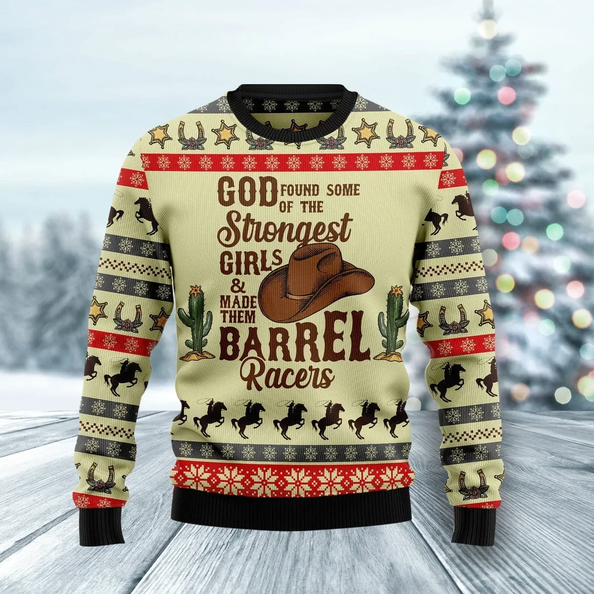 God Found Some Of The Strongest Girls Ugly Christmas Sweater Xmas Outfit Gift Ideas