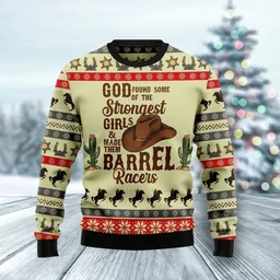 God Found Some Of The Strongest Girls Ugly Christmas Sweater Xmas Outfit Gift Ideas