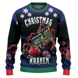 Christmas Kraken Ugly Christmas Sweater Xmas Vacation Clothing Gifts For Kraken Lovers