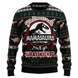 Dinosaur Mamasaurus Ugly Christmas Sweater Christmas Vacation Clothing Gifts For Dinosaur Lovers