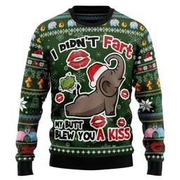 Elephant I Didn T Fart My Butt Blew You A Kiss Ugly Christmas Sweater Xmas Outfit Gifts Idea