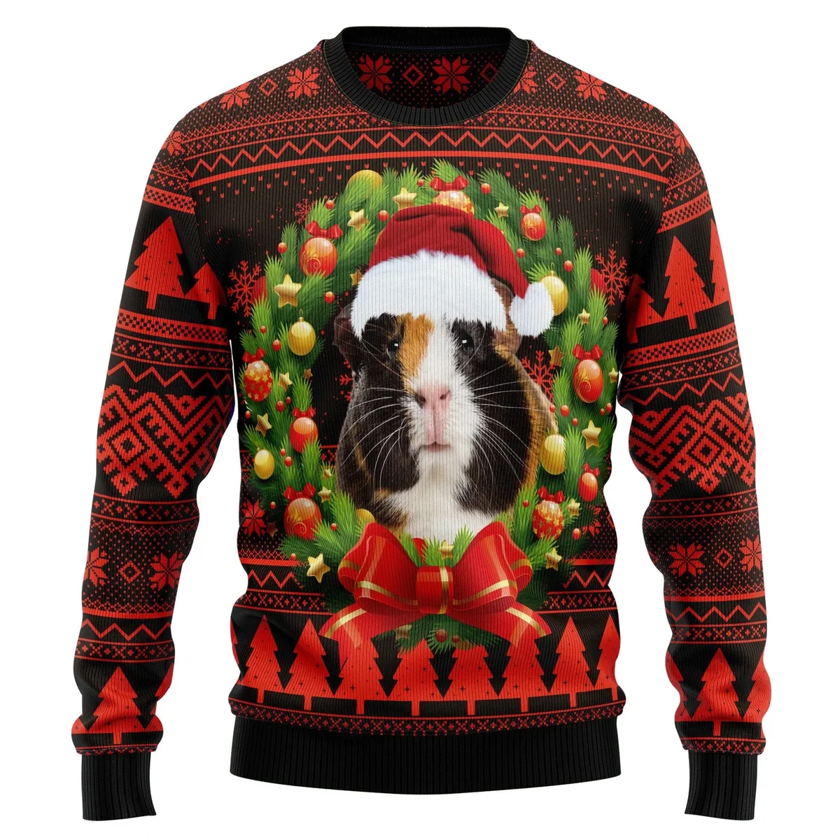 Cute Guinea Pig Ugly Christmas Sweater Xmas Clothes Christmas Gifts For Pig Lovers
