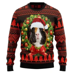 Cute Guinea Pig Ugly Christmas Sweater Xmas Clothes Christmas Gifts For Pig Lovers
